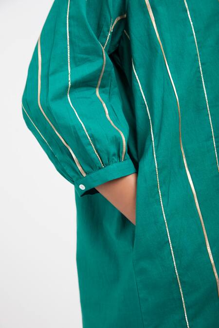 Kalakari by Akanksha Blue Cotton Gota Patti Band Kurta And Dhoti Pant Set Online at Aza Fashions Kalakari by Akanksha_Blue Cotton Gota Patti Band Kurta And Dhoti Pant Set _Online_at_Aza_Fashions