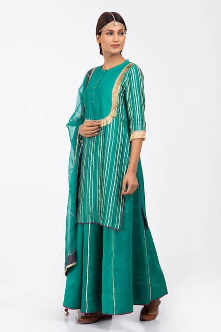 Kalakari by Akanksha Silk Chanderi Kurta Lehenga Set 