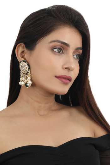 Buy Riana Jewellery Gold Plated Pearls, Stones Pendant Drop Choker Set Online at Aza Fashions Buy_Riana Jewellery_Gold Plated Pearls, Stones Pendant Drop Choker Set _Online_at_Aza_Fashions
