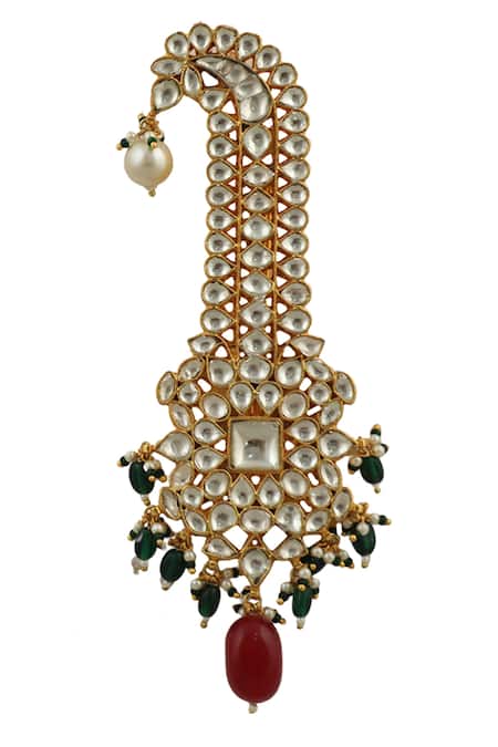 Shop Riana Jewellery White Pearls, Real Jadtar Stones, Semi Precious, Glass Embellished Kalangi at Aza Fashions Shop_Riana Jewellery_White Pearls, Real Jadtar Stones, Semi Precious, Glass Embellished Kalangi _at_Aza_Fashions