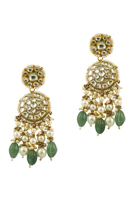 Riana Jewellery_Gold Plated Pearls, Diamonds, Stones Jadtar Choker Set _at_Aza_Fashions