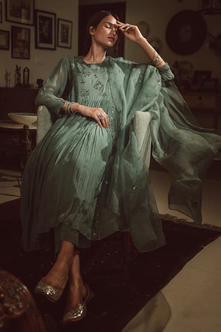 Rhua Zardozi Embroidered Anarkali Set 