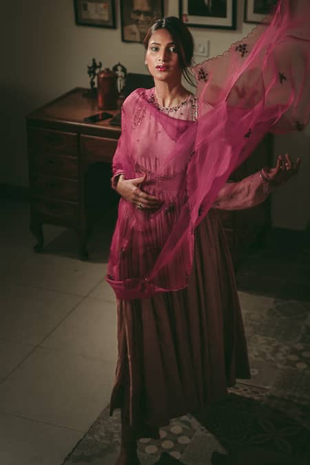 Rhua Floral Embroidered Anarkali Set 