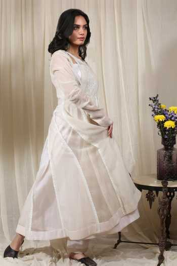 Rhua_Off White Embroidered Angrakha Set _Online_at_Aza_Fashions