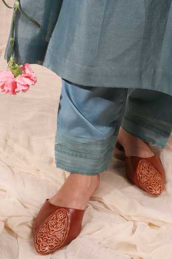 Rhua Blue Stripe Pattern Anarkali Set at Aza Fashions Rhua_Blue Stripe Pattern Anarkali Set _at_Aza_Fashions