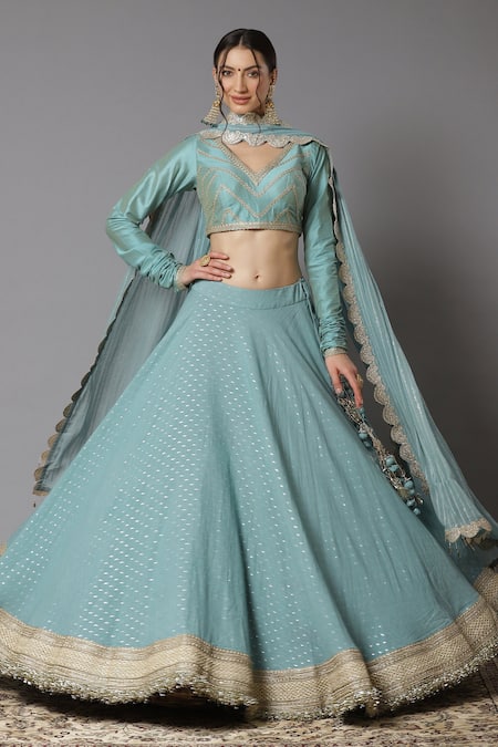 SHIKHAR SHARMA Cotton Chanderi Lehenga Set 