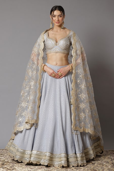 SHIKHAR SHARMA Chanderi Lehenga Set 