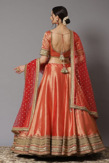 Shikhar Sharma Metallic Chanderi Lehenga Set 