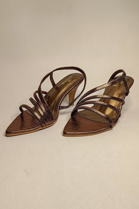 Buy Brown Kiara Strappy Stiletto Heels by THE ALTER Online at Aza