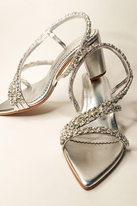 Buy Jimmy Choo Bing 105 Embellished Stilettoes | Silver Color Women | AJIO  LUXE