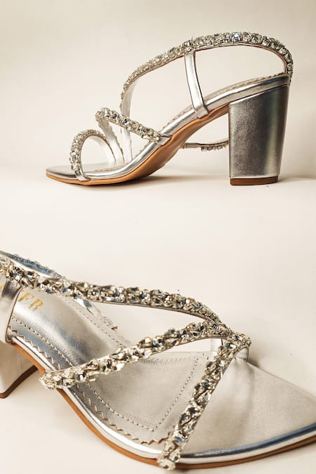 Badgley Mischka Fierce Ankle Strap Silver/Gold Heeled Sandals - 8.5 | Gold  heels, Gold strappy sandals, Sandals heels