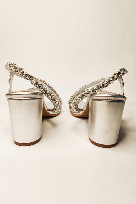 Shop The Alter Silver Crystals Kiara Embellished Strap Block Heels Online at Aza Fashions Shop_The Alter_Silver Crystals Kiara Embellished Strap Block Heels _Online_at_Aza_Fashions
