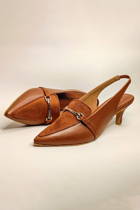 The Alter Brown Audrey Slingback Stiletto Heels Online at Aza Fashions The Alter_Brown Audrey Slingback Stiletto Heels _Online_at_Aza_Fashions
