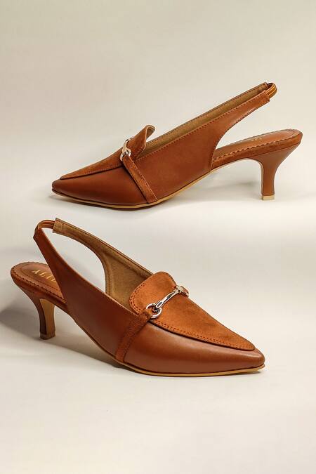 Buy The Alter Brown Audrey Slingback Stiletto Heels Online at Aza Fashions Buy_The Alter_Brown Audrey Slingback Stiletto Heels _Online_at_Aza_Fashions