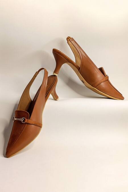 The Alter Brown Audrey Slingback Stiletto Heels at Aza Fashions The Alter_Brown Audrey Slingback Stiletto Heels _at_Aza_Fashions
