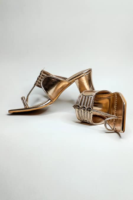 Shop The Alter Pink Bows Kolhapuri Block Heels at Aza Fashions Shop_The Alter_Pink Bows Kolhapuri Block Heels _at_Aza_Fashions