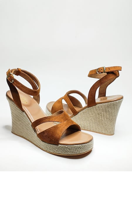 Shop The Alter Brown Emily Cut-out Strap Wedges Online at Aza Fashions Shop_The Alter_Brown Emily Cut-out Strap Wedges _Online_at_Aza_Fashions