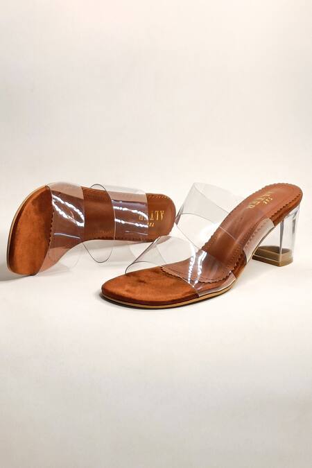 Greatonu Women's Clear Chunky Heels Sandals Open Toe Ankel Strap Block Heel...  | eBay