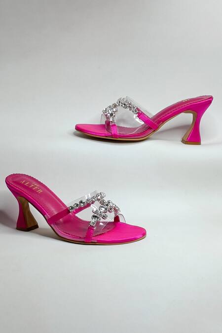 The Alter Fuchsia Embellished Zenzy Satin Hourglass Heels at Aza Fashions The Alter_Fuchsia Embellished Zenzy Satin Hourglass Heels_at_Aza_Fashions
