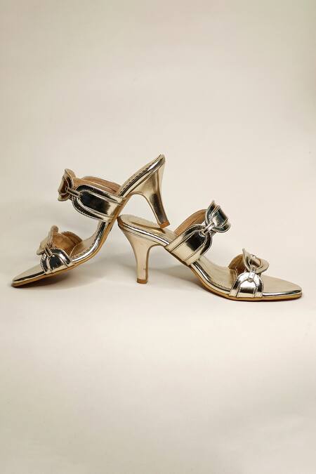 Buy_The Alter_Gold Regina Metallic Ring Stiletto Heels_Online_at_Aza_Fashions