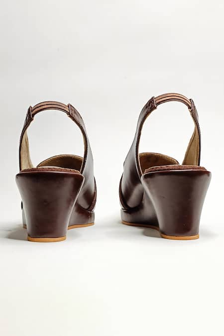 The Alter Brown Buckles Audrey Slingback Wedges at Aza Fashions The Alter_Brown Buckles Audrey Slingback Wedges _at_Aza_Fashions