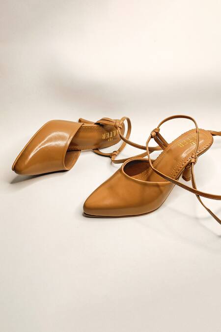 The Alter Brown Pointed Tie Up Stilettoe Heels Online at Aza Fashions The Alter_Brown Pointed Tie Up Stilettoe Heels _Online_at_Aza_Fashions