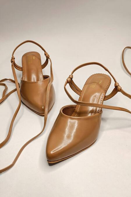 Buy The Alter Brown Pointed Tie Up Stilettoe Heels Online at Aza Fashions Buy_The Alter_Brown Pointed Tie Up Stilettoe Heels _Online_at_Aza_Fashions