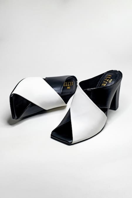 Shop The Alter Black Donna Color Block Mules at Aza Fashions Shop_The Alter_Black Donna Color Block Mules _at_Aza_Fashions