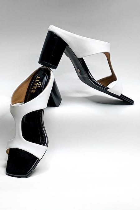 White Sepphe Cut-Out Strap Heeled Mule Pumps - CHARLES & KEITH IN