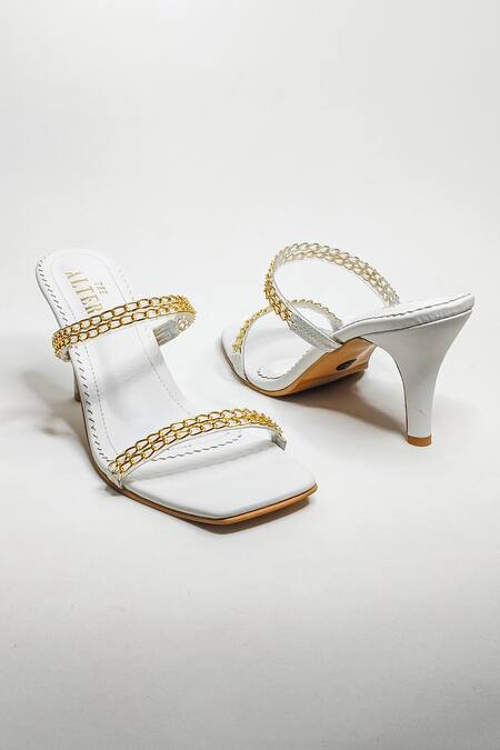 Buy The Alter White Chain Strap Stiletto Heels Online at Aza Fashions Buy_The Alter_White Chain Strap Stiletto Heels _Online_at_Aza_Fashions