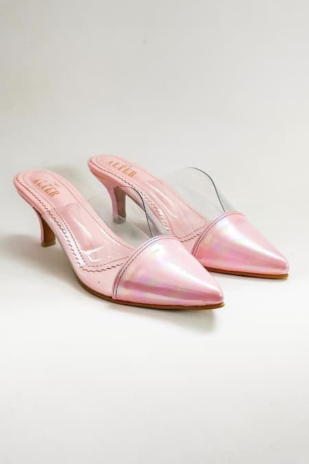 Shop The Alter Pink Cinderella Holographic Stiletto Heels at Aza Fashions Shop_The Alter_Pink Cinderella Holographic Stiletto Heels _at_Aza_Fashions