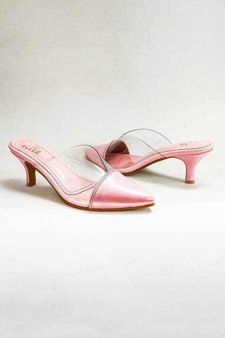 Shop The Alter Pink Cinderella Holographic Stiletto Heels Online at Aza Fashions Shop_The Alter_Pink Cinderella Holographic Stiletto Heels _Online_at_Aza_Fashions