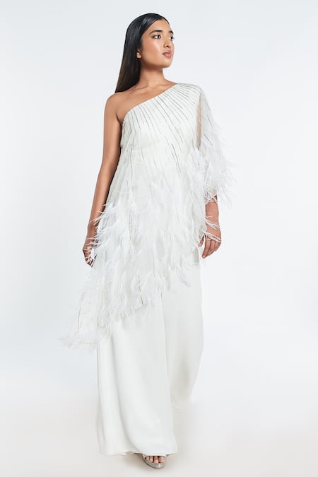 Shivani Awasty One Shoulder Embroidered Jumpsuit 