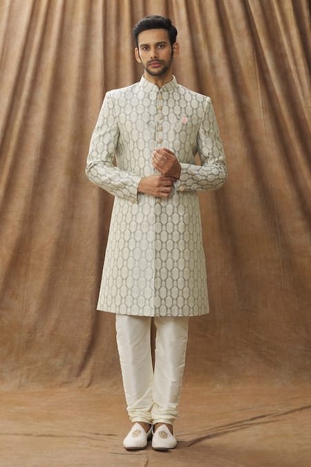 Arihant Rai Sinha Jacquard Silk Sherwani Set 