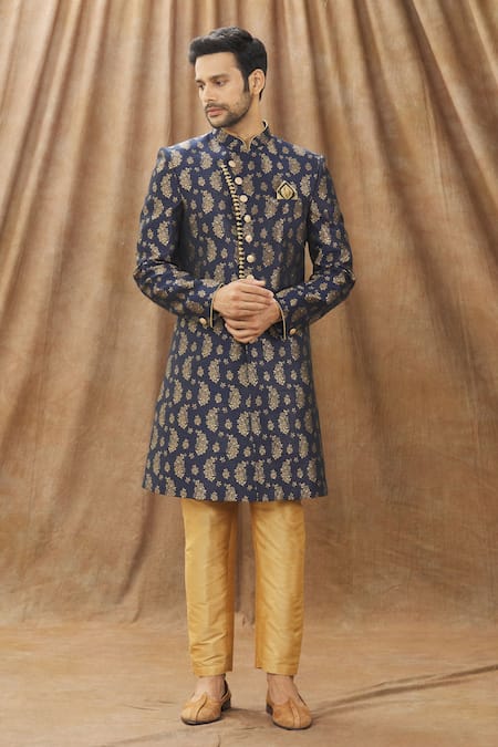 Arihant Rai Sinha Jacquard Silk Sherwani Set 