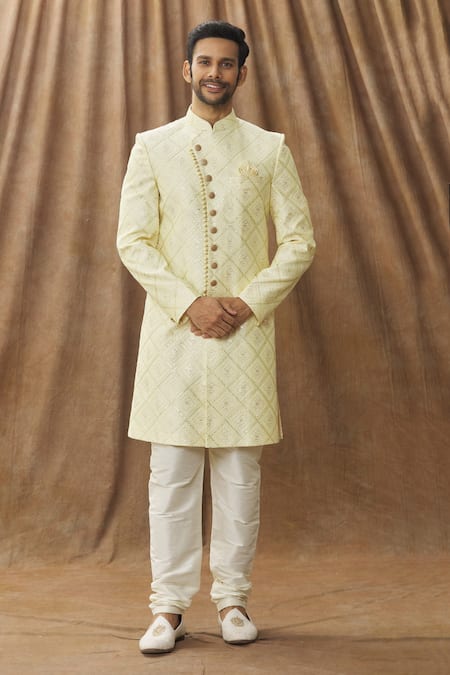 Arihant Rai Sinha Geometric Embroidered Sherwani Set 