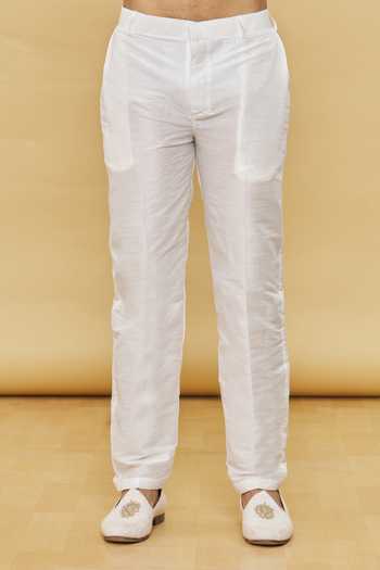 Arihant Rai Sinha_Blue Silk, Polyester Sequins, Embroidery Floral Bundi Set_at_Aza_Fashions