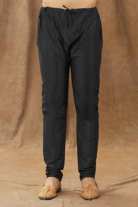 Arihant Rai Sinha_Black Silk Embroidery Floral Sherwani Set _at_Aza_Fashions