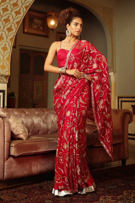 Buy Pallavi Jaipur Red Corset Silk Blend And Skirt Silk Lining Shantoon, Embroidered Lehenga Set Online at Aza Fashions Buy_Pallavi Jaipur_Red Corset Silk Blend And Skirt Silk Lining Shantoon, Embroidered Lehenga Set_Online_at_Aza_Fashions