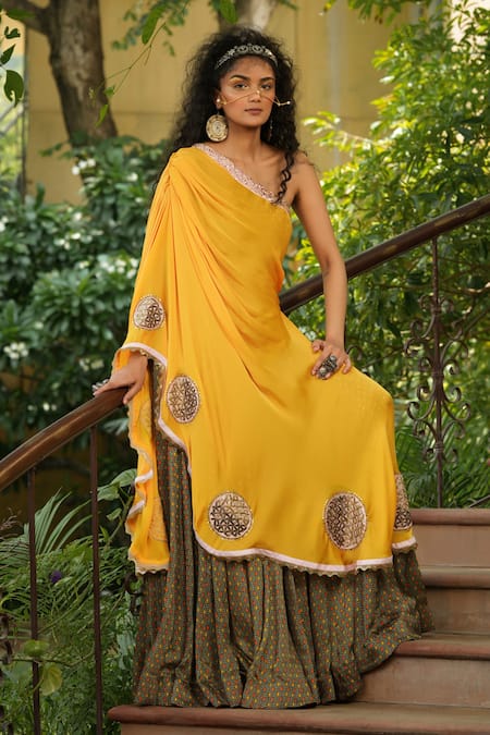 Pallavi Jaipur One Shoulder Toga Gown 