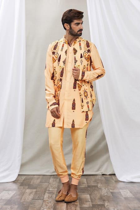 Ankur J Printed Waistcoat & Kurta Set 