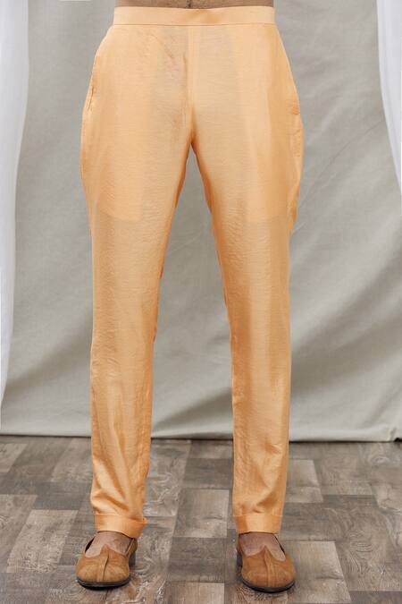 Shop Ankur J Peach Cotton Silk Floral Print Kurta Set Online at Aza Fashions Shop_Ankur J_Peach Cotton Silk Floral Print Kurta Set _Online_at_Aza_Fashions