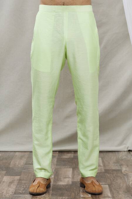 Shop Ankur J Green Cotton Silk Floral, Paisley Printed Kurta Set Online at Aza Fashions Shop_Ankur J_Green Cotton Silk Floral, Paisley Printed Kurta Set _Online_at_Aza_Fashions