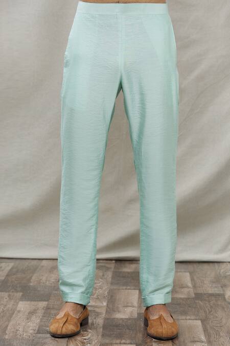 Shop_Ankur J_Blue Cotton Silk Floral Printed Waistcoat And Kurta Set _Online_at_Aza_Fashions