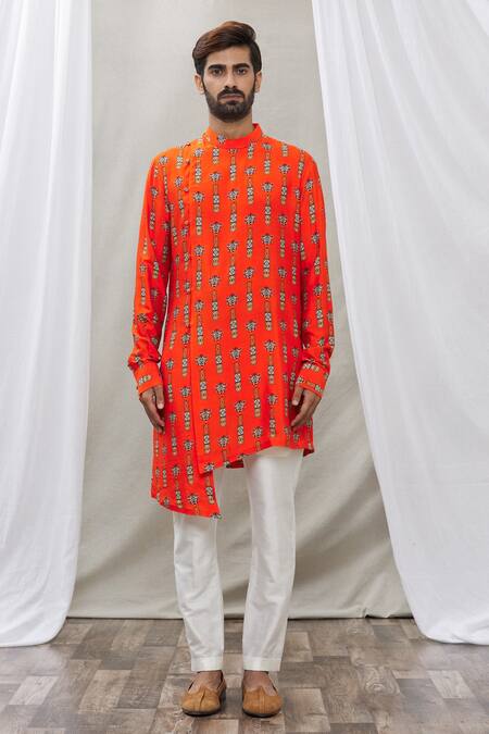 Buy Ankur J Maroon Cotton Satin Geometric Print Kurta Set Online at Aza Fashions Buy_Ankur J_Maroon Cotton Satin Geometric Print Kurta Set _Online_at_Aza_Fashions