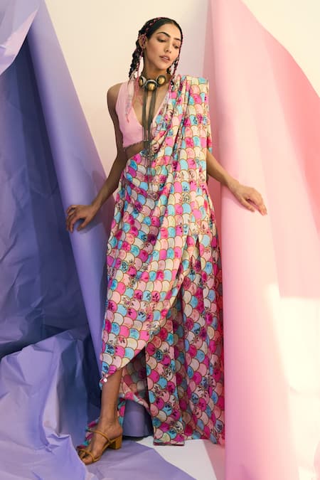 Limerick By Abirr N' Nanki Printed Pre-Draped Saree 