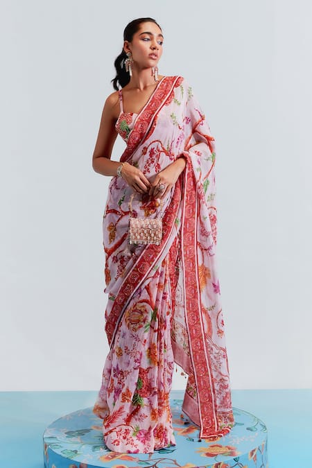 Mahima Mahajan Aisha Printed Pre-Stitched Saree With Blouse 