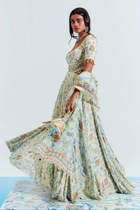 Mahima Mahajan Bushra Floral Print Anarkali With Dupatta 