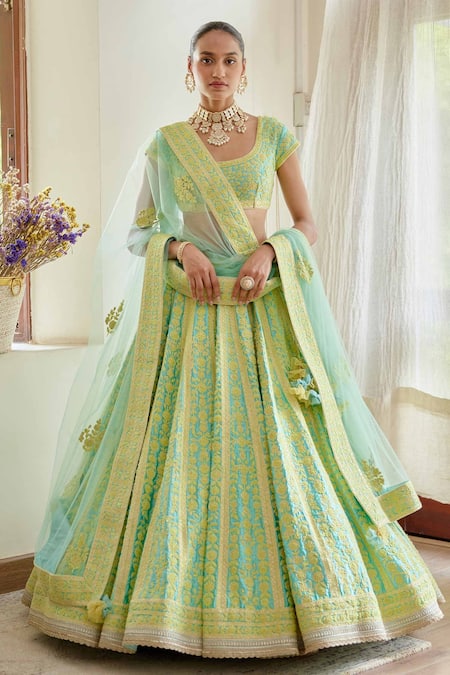 Buy Green Navratri Bridal Wear Lehenga Choli Online for Women in USA