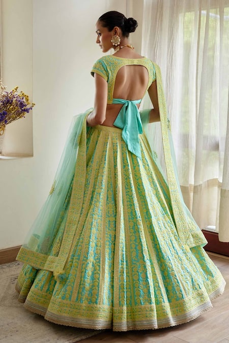 Shyam Narayan Prasad Silk Embroidered Bridal Lehenga Set 